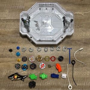 Beyblade Burst Lot with Stadium and Launchers - Mixed Colors